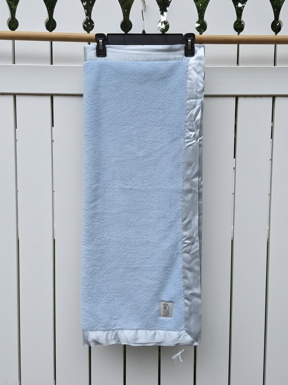 Little Giraffe Light Blue Baby Blanket with Satin Trim